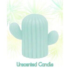 Ashland® Decorative Aqua Blue Unscented 5" Candle In Cactus Shape - Brand New